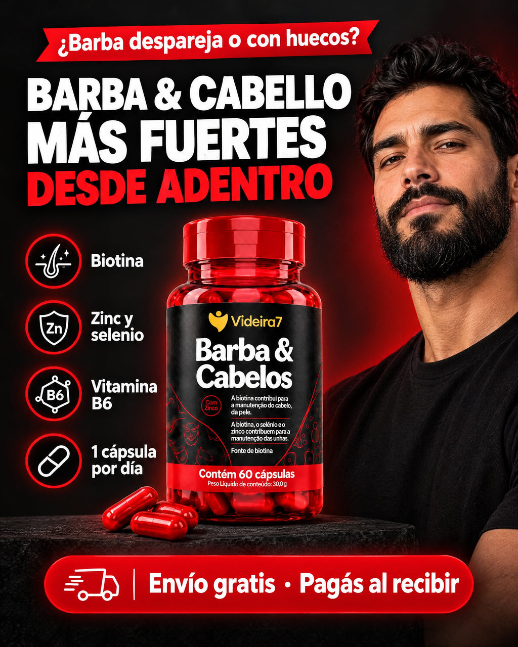 Barba & Cabelos: barba y cabello más fuertes