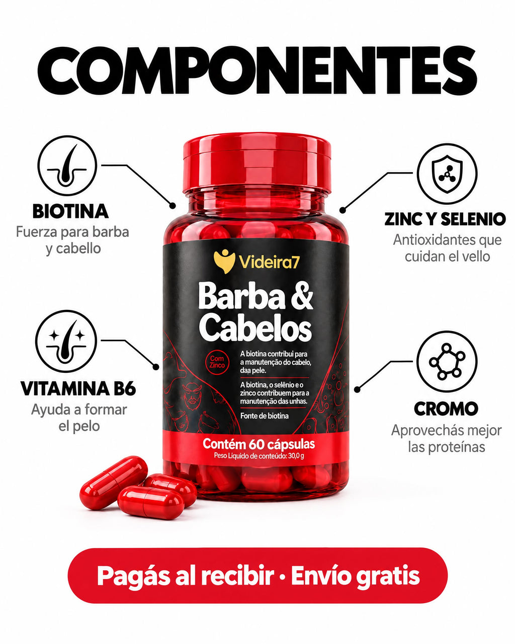 Barba & Cabelos: un frasco te dura 2 meses
