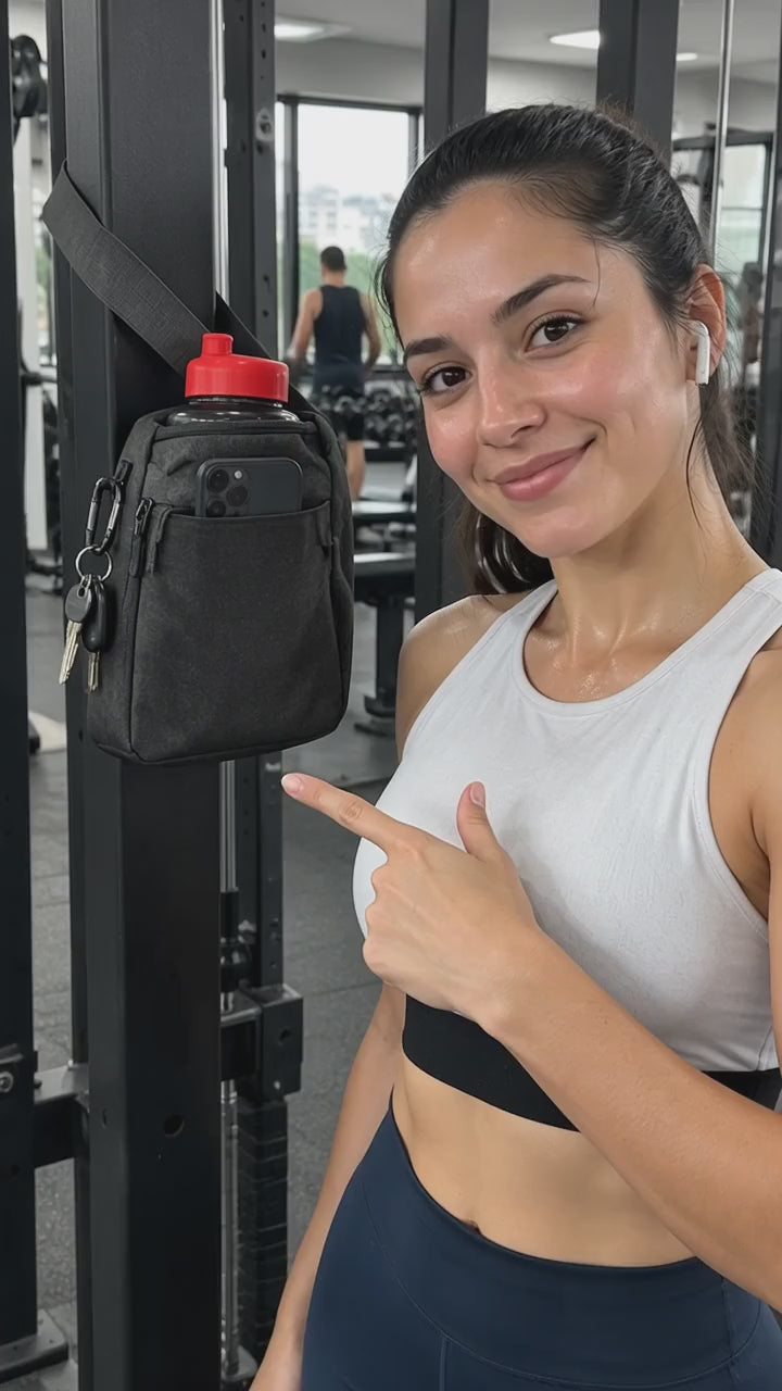 Bolso magnético para gym pegado a la máquina – video de uso